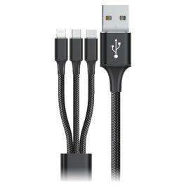 Cable USB a Micro USB, USB-C y Lightning Goms Negro 1, 2 m Precio: 7.95000008. SKU: S6502473