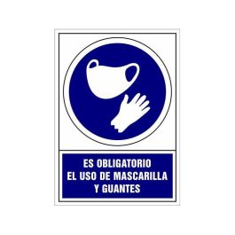 Archivo 2000 Señal "Obligatorio Uso De Mascarilla Y Guantes" 210x297 Pvc Azul Y Blanco Precio: 2.8900003. SKU: B1DESECELP