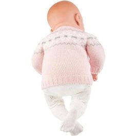 Muñeca elegance dafne 40 cm con cuerpo blando, traje rosa y cojin (muñeco con peso)