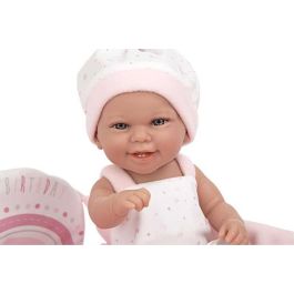 Muñeca elegance 33 cm babyto 'happy birthday' rosa c/cunita (cuerpo vinyl, sexo niña)