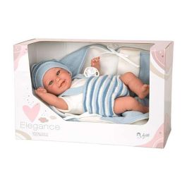 Muñeca elegance babyto azul con manta incluye chupete (muñeco de peso)35 cm