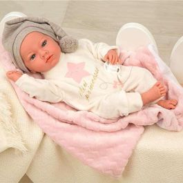 Muñeca elegance aria rosa con portabebe, incluye chupete (muñeco de peso)40 cm