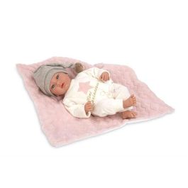 Muñeca elegance aria rosa con portabebe, incluye chupete (muñeco de peso)40 cm