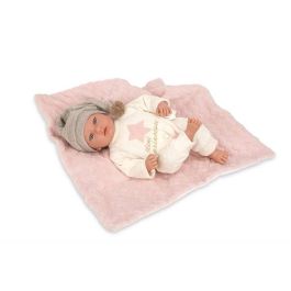 Muñeca elegance aria rosa con portabebe, incluye chupete (muñeco de peso)40 cm