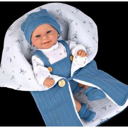 Muñeca elegance 33 cm babyto azul c/saco de dormir (cuerpo vinyl, sexo niño)