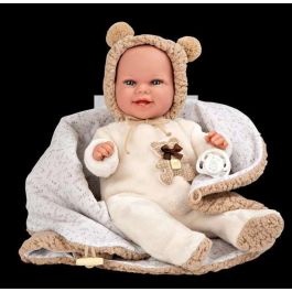 Muñeca elegance babyto marron con manta (muñeco de peso) 35 cm cuerpo blando