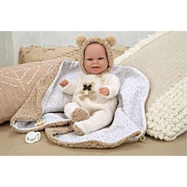 Muñeca elegance babyto marron con manta (muñeco de peso) 35 cm cuerpo blando