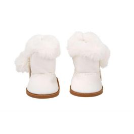 Set botas blancas con pelo para muñecos de 45 cm