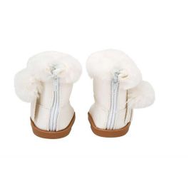 Set botas blancas con pelo para muñecos de 45 cm