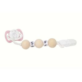 Set Chupete Rosa/Blanco C/Cadena De Bolas De Madera Y Pinza Blanca Precio: 6.9575. SKU: B16SDQG3S6