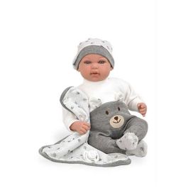 Muñeca elegance 45 cm mies gris c/manta c/mecanismo risa try me