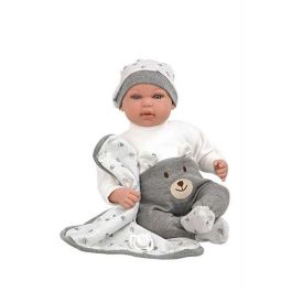 Muñeca elegance 45 cm mies gris c/manta c/mecanismo risa try me