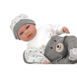 Muñeca elegance 45 cm mies gris c/manta c/mecanismo risa try me