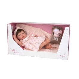 Muñeca reborn esther 45 cm con cuerpo blando, manta peluche y bolsa multiusos (muñeco con peso)