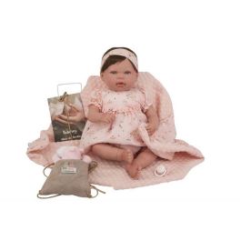 Muñeca reborn esther 45 cm con cuerpo blando, manta peluche y bolsa multiusos (muñeco con peso)