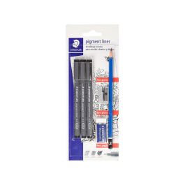 Rotulador Staedtler Calibrado Micrometrico 308 Negro Blister De 3 Und + Goma Lapiz Y Sacapuntas De Regalo