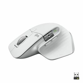 Ratón Ergonómico Inalámbrico por Bluetooth Logitech MX Master 3S/ Batería recargable/ Hasta 8000 DPI/ Gris Pálido