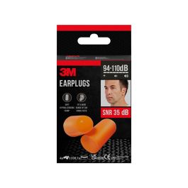 3M 1100 Tapones Protección Auditiva SNR 35 dB (94-110 dB) Reductores Ruido Industriales Naranjas, 8 Uds (4 Pares)