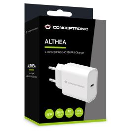 Conceptronic Cargador USB-C Carga Rápida PD ALTHEA10W 25W para Samsung, iPhone, iPad, Nintendo Switch