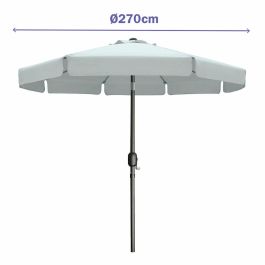 Marbueno Sombrilla Acero 8 Varillas D300 cm Polyester Blanco Jardin, Piscina y Terraza 10489