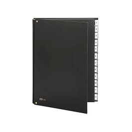 Carpeta Clasificadora Fuelle Pardo Carton Compacto Folio 12 Departamentos Visor Doble Personalizables Color Negro