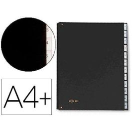 Carpeta Clasificadora Fuelle Pardo Carton Compacto Folio 12 Departamentos Visor Doble Personalizables Color Negro