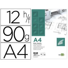 Papel Dibujo Liderpapel A4 210x297 mm 90 gr-M2 Vegetal Sobre De 12 Hojas