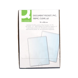 Q-connect Funda Portadocumentos DIN A7+ Transparente 150 Micras 84x115 mm