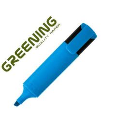 Rotulador Greening Fluorescente Punta Biselada Azul 12 unidades
