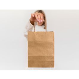 Bolsa Kraft Q-Connect Natural Asa Retorcida 240x100x310 mm 25 unidades