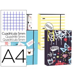 Carpeta Liderpapel Din A4 Forrada Con Recambio 120 Hojas 80 gr 5 mm 4 An. Redondas 40 mm Cierre Goma Precio: 13.1769. SKU: B153QB3P36