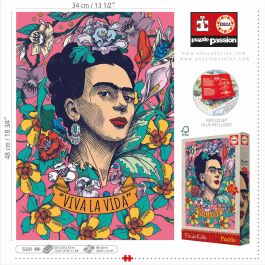 Puzzle 500 "Viva La Vida", Frida Kahlo 19251 Educa