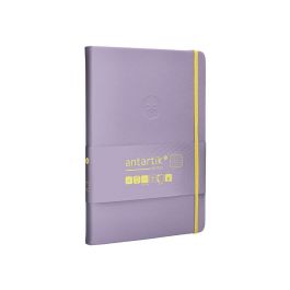 Cuaderno Con Gomilla Antartik Notes Tapa Dura A5 Hojas Cuadricula Morado Y Amarillo 100 Hojas 80 gr Fsc