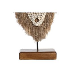 DKD Home Decor Máscara Decorativa Balinesa de Fibra y Albasia, Color Natural, Dimensiones 10.5x30x53 cm
