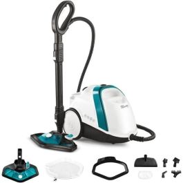Polti Smart100_T Limpiador de vapor, Autonomía ilimitada, 4 bares, 1500W, 9 accesorios, 2L, Turquesa