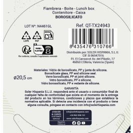 Inde Fiambrera Redonda Hermética Textury 1.3L Ø20.5cm (6 Unidades)