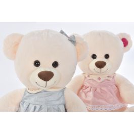 DKD Home Decor Peluche Oso Rosa Verde Blanco Poliester 20 x 50 x 20 cm (2 Unidades)