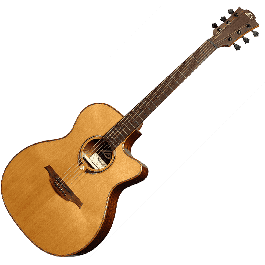 LAG Tramontane 118 A/E Guitarra Acústica Auditorium Cutaway Electroacústica Tapa Cedro Macizo Electrónica Astro-Lâg Natural