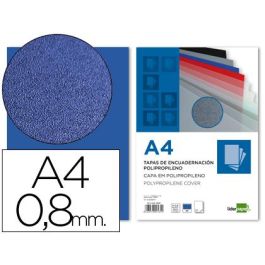 Tapa Encuadernacion Liderpapel Polipropileno A4 0.8 mm Azul Opaco Paquete De 50 Unidades