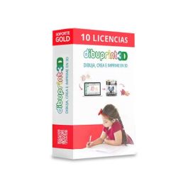 Colido 3D Dibuprint 3D Software de Diseño y Modelado 3D para Impresión STL. Edición Small con Soporte Gold, 10 Licencias 8x5