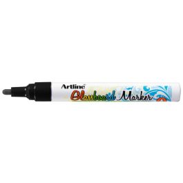 Rotulador Artline Glass Marker Especial Cristal Borrable En Seco O Humedo Color Negro 12 unidades