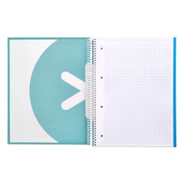 Cuaderno Espiral A4 Micro Antartik Tapa Forrada 120H 90 gr Cuadro 5 mm 5 Bandas 4 Taladros Color Menta