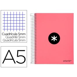 Cuaderno Espiral A5 Micro Antartik Tapa Forrada120H 90 gr Cuadro 5 mm 5 Band 6 Taladros Color Coral Precio: 6.50000021. SKU: B14PPDBKYR