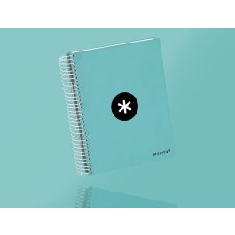 Cuaderno Espiral A5 Micro Antartik Tapa Forrada120H 90 gr Cuadro 5 mm 5 Banda6 Taladros Color Menta