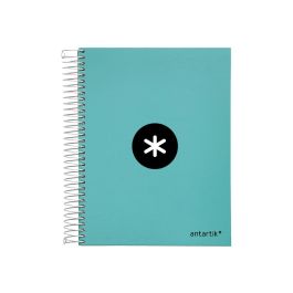 Cuaderno Espiral A5 Micro Antartik Tapa Forrada120H 90 gr Cuadro 5 mm 5 Banda6 Taladros Color Menta