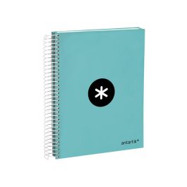 Cuaderno Espiral A5 Micro Antartik Tapa Forrada120H 90 gr Cuadro 5 mm 5 Banda6 Taladros Color Menta