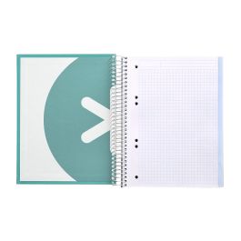 Cuaderno Espiral A5 Micro Antartik Tapa Forrada120H 90 gr Cuadro 5 mm 5 Banda6 Taladros Color Menta