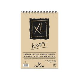 Bloc Dibujo Esbozo Canson XL Kraft Din A3 Kraft Rayado Beige Espiral 29,7x42 cm 60 Hojas 90 gr-M2