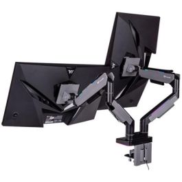 Thermaltake GEA-MSR-DMSBLK-01 Brazo Monitor Gaming Dual RGB 17"-35" Ajustable, Gestión Cables, Negro