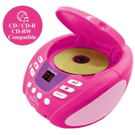 Lexibook Reproductor de CD Bluetooth Princesa de Disney con Efectos de Luz Multicolor, Compatible con Smartphones y Tablets